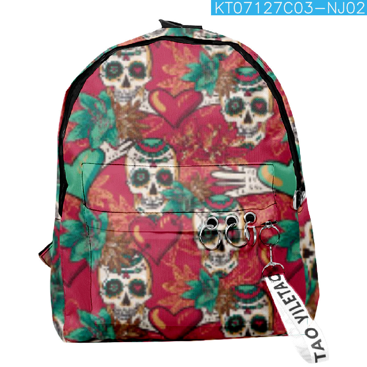 Wholesale 2023 Summer New Flower Skull Oxford Backpack